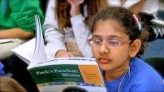 Student reading a storybook